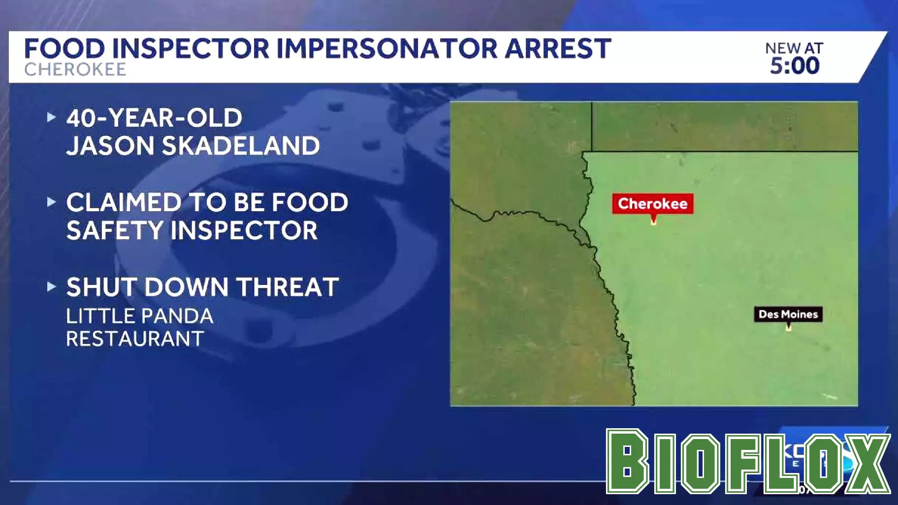 Iowa Man Charged with Impersonating Health Inspector
