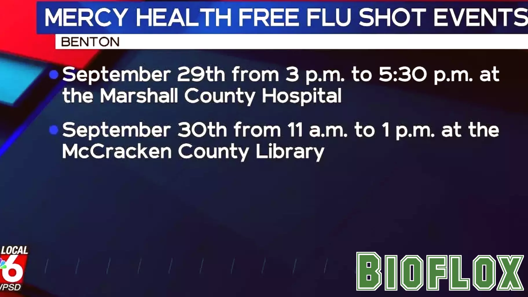 Mercy Health to Host Free Flu Shot Clinic